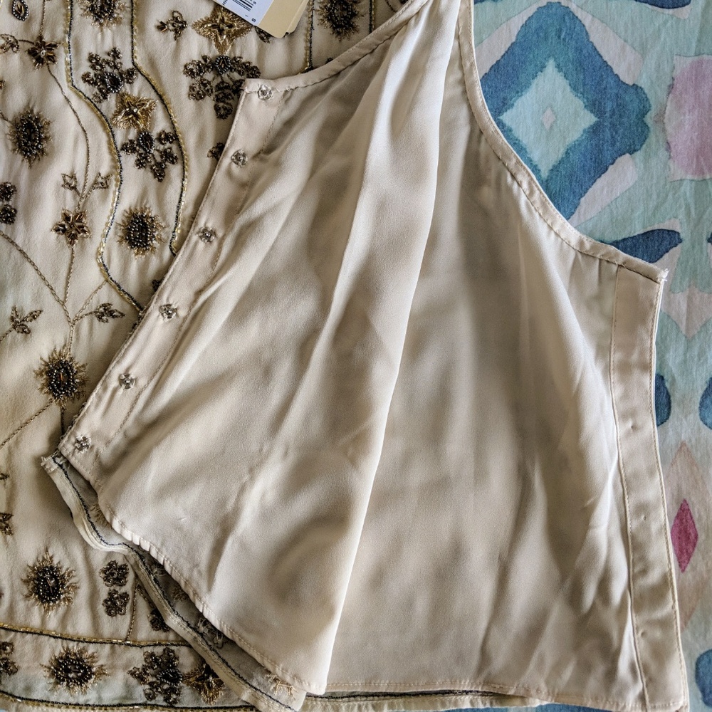 NWT Haute Hippie Beaded Crop Top - Picture 3 of 3